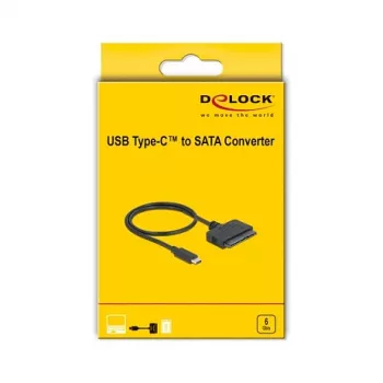 DeLOCK 63803 laido jungties adapteris USB C 22 kontaktų SATA juodas 0,5 m