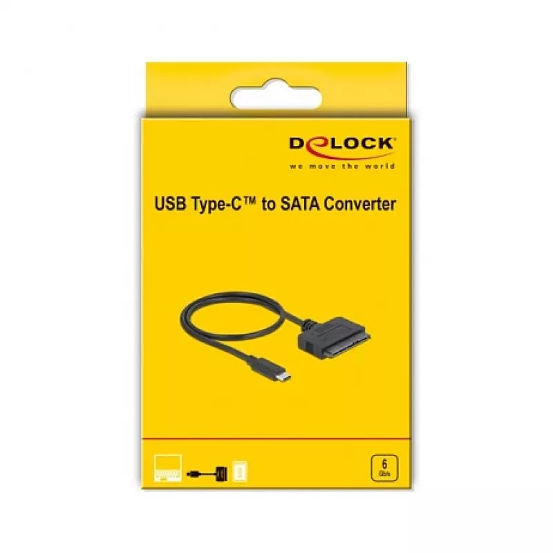 DeLOCK 63803 laido jungties adapteris USB C 22 kontaktų SATA juodas 0,5 m