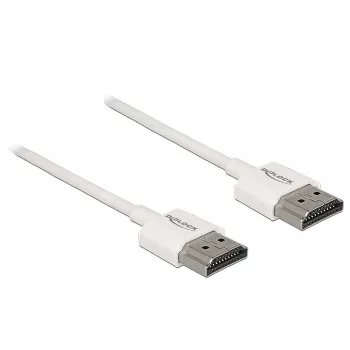 DeLOCK High Speed HDMI with Ethernet - HDMI mit Ethernetkabel - HDMI (M) bis HDMI (M) - 2,0m - Dreifachisolierung - weiß - 4K Unterstützung (85137)