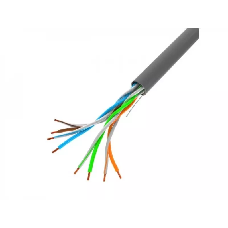 Tinklo kabelis LANBERG LCU5-12CU-0305-S U/UTP Cat5e 305 m, 24 AWG, pilka, PVC apvalkalas