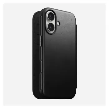 Dėklo tipo telefonų dėklas Nomad Modern Leather Folio, skirtas Apple, tinka ekranams iki 16 cm (6,3 col.), juodas