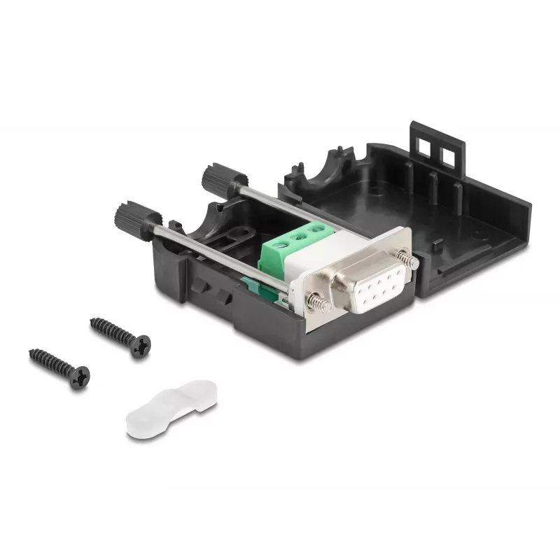 DeLOCK 90655 laido jungtis D-Sub 9 3 kontaktų gnybtų blokas Juoda Pilka