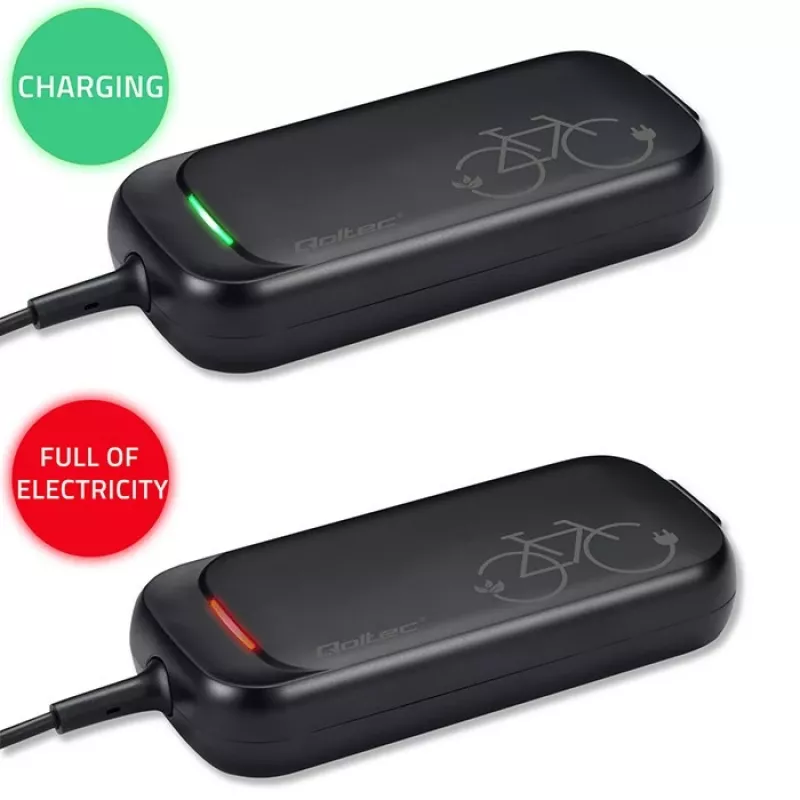 Qoltec greitasis įkroviklis, skirtas XIAOMI 36V elektriniam paspirtukui / dviračiui | 42V | 2A | 8,0*8,0mm + kaištis | atsparus vandeniui + maitinimo laidas