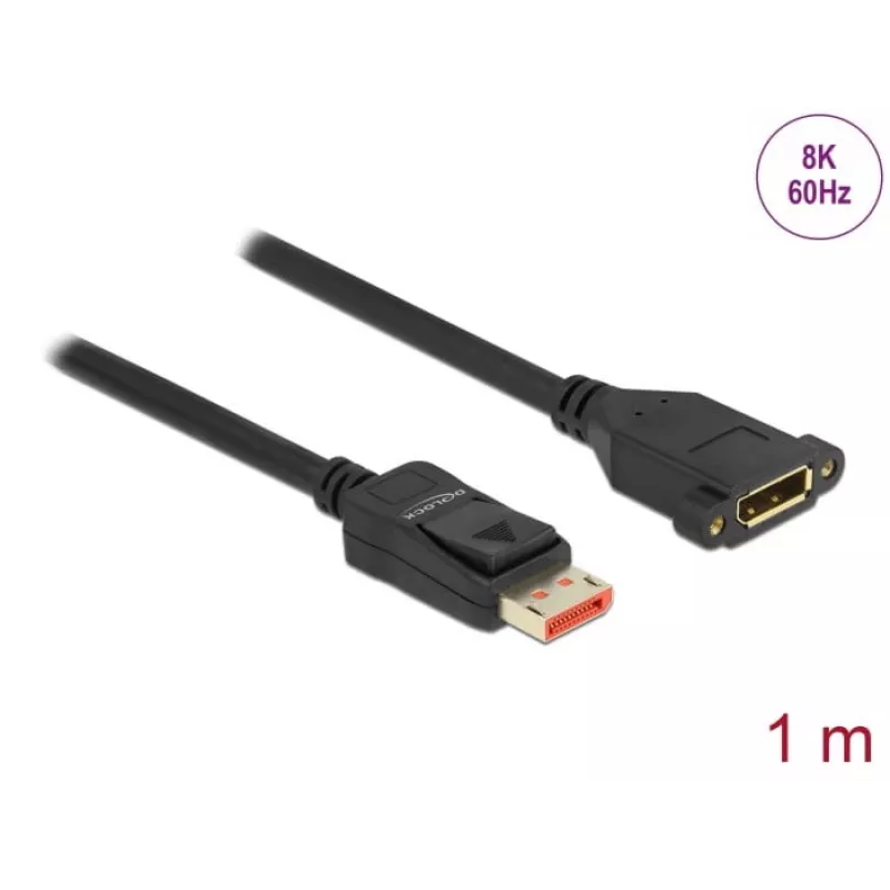 DisplayPort ilgintuvo kabelis su skydiniu laikikliu DeLOCK 87095 8K 60 Hz 1 m