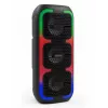 Nešiojamas stereofoninis garsiakalbis SQUEAK SQ1009 — Bluetooth 5.3, 45 W RMS, 10 val. baterija, FM, USB, AUX, LED, 1800 mAh, juodas