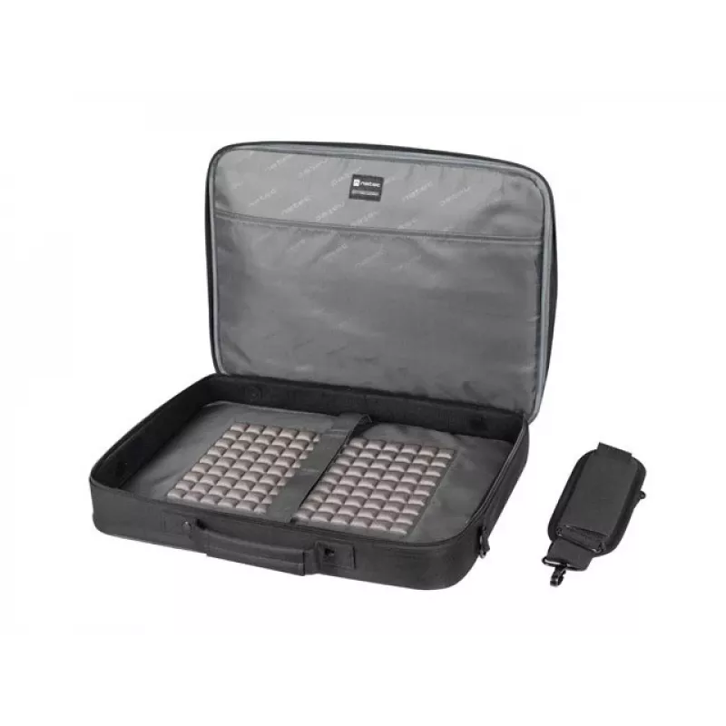 Portfelis NATEC Boxer Lite 39,6 cm (15,6 col.) – poliesteris, 2 skyriai, petnešos dirželis, 410×305×65 mm, 750 g