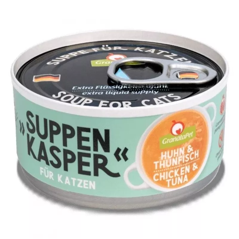 Šlapias kačių maistas skardinėje Fox4Pets GranataPet SUPPENKASPER vištiena ir tunas 70 g, suaugusioms, be cukraus