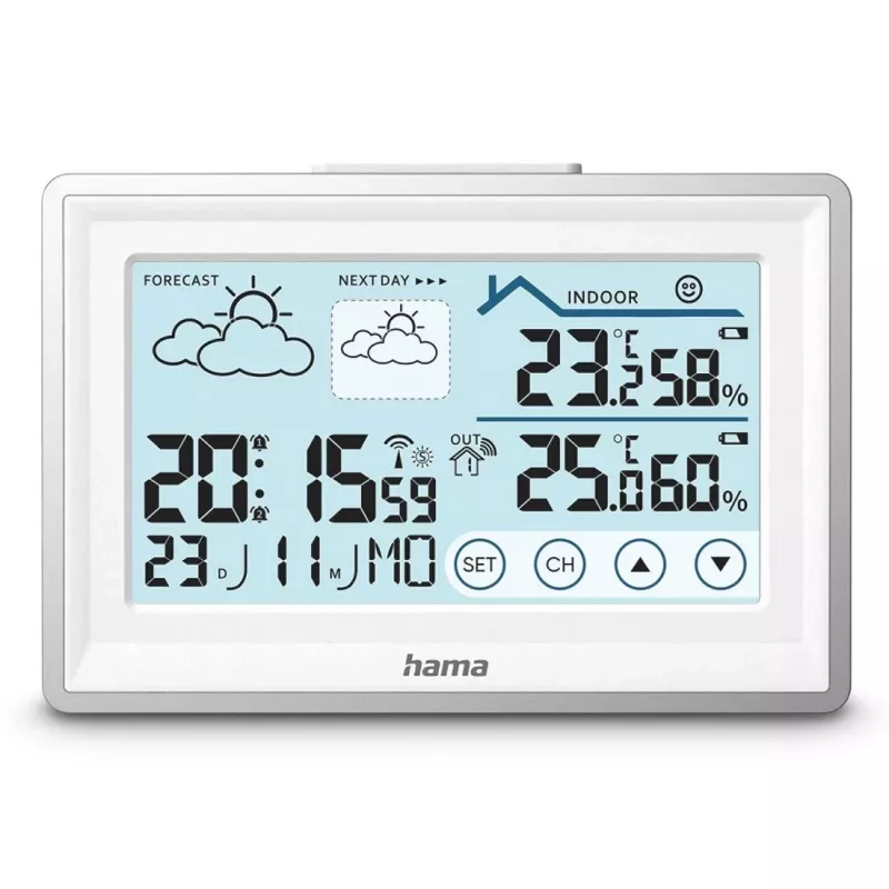 Hama 00222228 skaitmeninė orų stotis balta Baterija