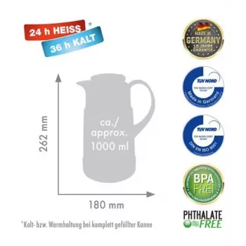 ROTPUNKT Termoso ąsotis, 1,0 l, ristretto (juodas)