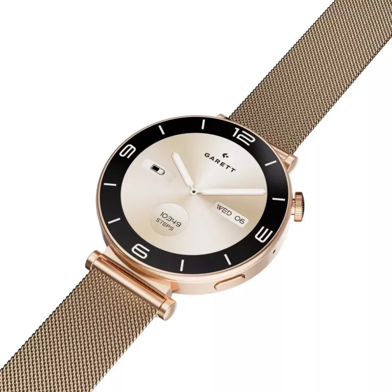 Išmanusis laikrodis Garett Rose Gold tinklelis