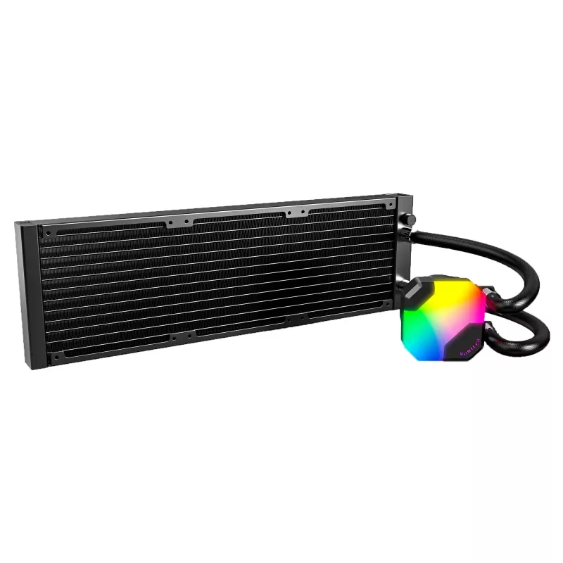 AIO vandens aušinimas Montech Hyper Flow ARGB 360 mm juodas — 360 mm radiatorius, ARGB, uždaro ciklo procesoriaus aušintuvas