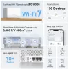 TP-LINK Mercusys Halo H25BE belaidžio tinklo sistema (Wi-Fi 7, dviejų juostų 2,4/5 GHz, 2880 Mbps) 2 vnt. rinkinys, 3 vidinės antenos, balta