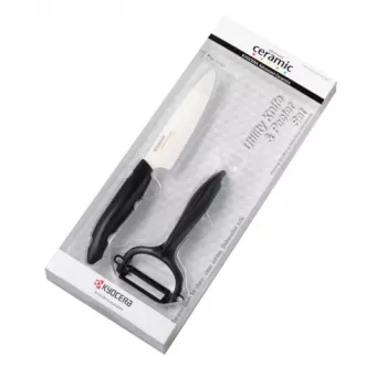 Kyocera FK-110WHCP10NBK universalus peilis ir skustukų rinkinys, peilis (11 cm ašmenys) ir skustukas, juoda