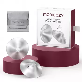 Momcozy 999 Sidabrinis maitinimo skydelis 55MM 2 vnt. L