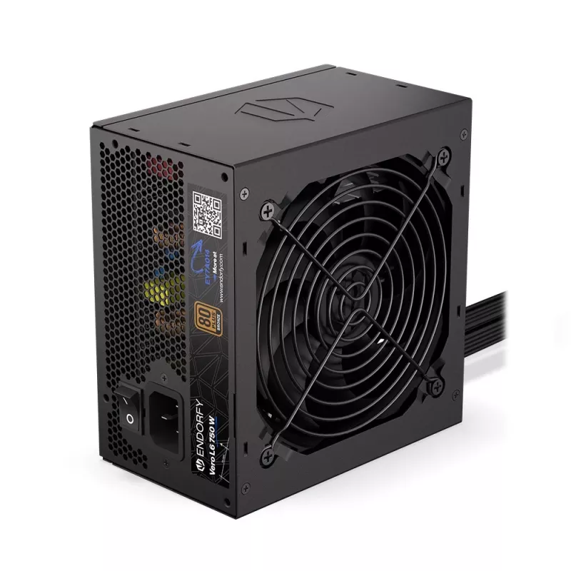 Maitinimo blokas ENDORFY Vero L6 750 W, 24 kontaktų ATX, 80 PLUS Bronze, 120 mm ventiliatorius, juodas