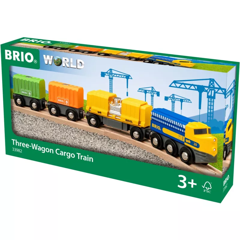 Traukinys BRIO Trijų Vagonų Krovininis Traukinys