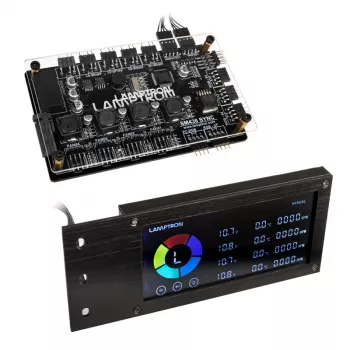 Lamptron PCI RGB ventiliatorių ir LED valdiklis SM436 Sync Edition, juodas