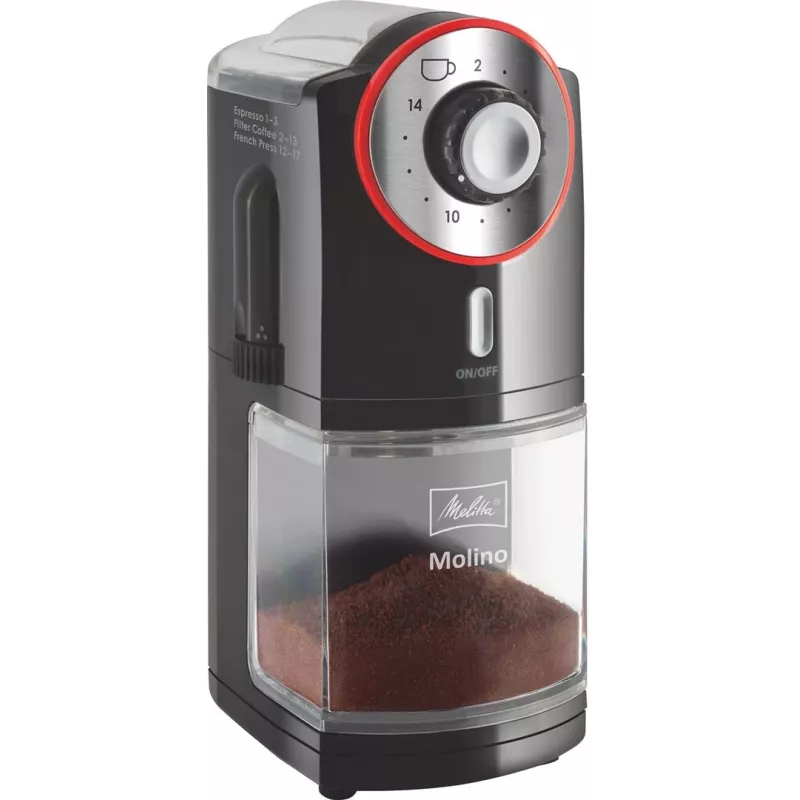 Melitta Molino 100 W juoda, raudona, nerūdijantis plienas