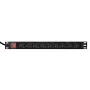Energijos paskirstymo įrenginys GEMBIRD EG-PDU-9F2F — 9 prancūziški (E tipo) lizdai, 1U stovas, 16 A, 2 m laidas