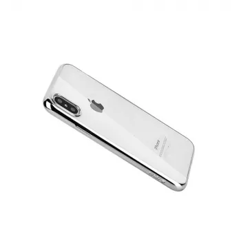 Minkštas dėklas Devia, skirtas iPhone XS Max — TPU, sidabrinis, plonas apsauginis gaubtas