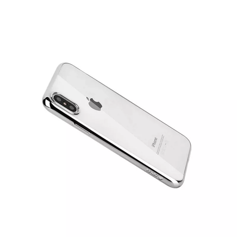 Minkštas dėklas Devia, skirtas iPhone XS Max — TPU, sidabrinis, plonas apsauginis gaubtas