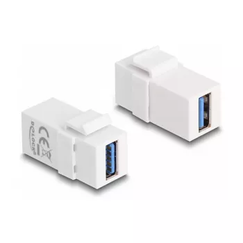 DeLOCK Keystone modulis USB 3.0 A moteriška į USB 3.0 A moteriška baltas 1:1