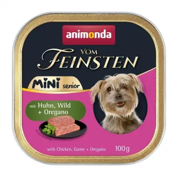 Šlapias šunų maistas animonda ANIMONDA Vom Feinsten Mini Senior su vištiena, elniena ir raudonėliu 100 g