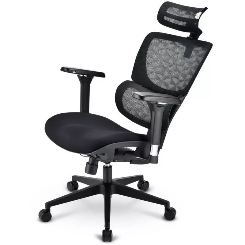 Biuro kėdė Sharkoon OfficePal C40 — juoda, ergonomiškas dizainas, reguliuojamas aukštis