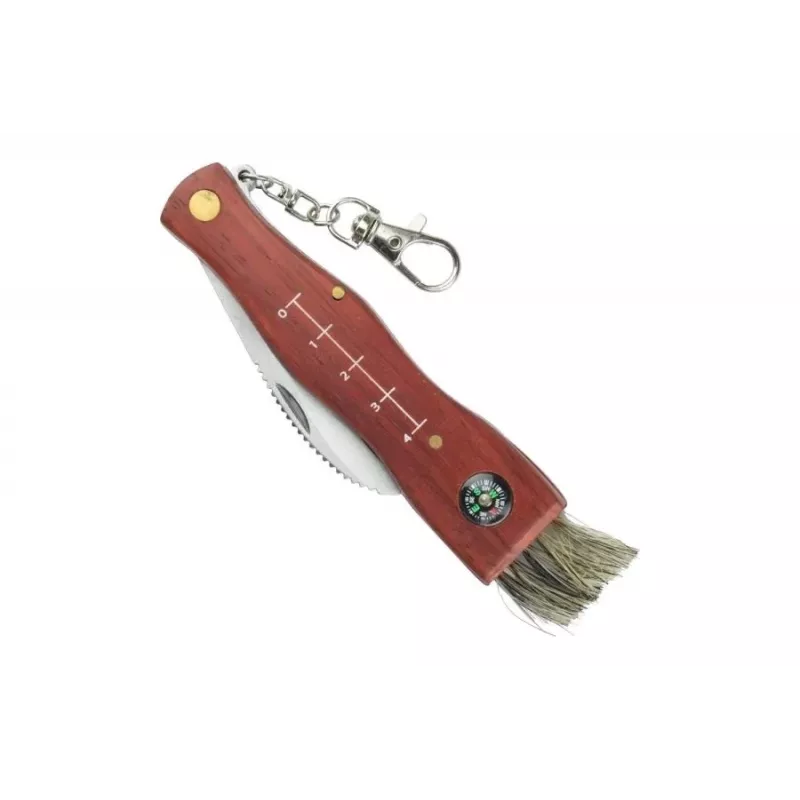 Peilis Speck Mushroom Maker's Knife CC-GC105 — sulankstomas grybautojo peilis su 75 mm lenktu plieno ašmenimis, kompasu, nešvarumų šepetėliu, karabinu, 11,4 cm sulankstytas