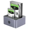 Dokų stotelė Unitek 51642 2,5 col./3,5 col. SATA diskams, USB-C 10 Gbps, 2 lizdai, aliuminio
