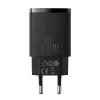 Vidinis USB greitasis įkroviklis Baseus CCXJ-B01 – 2 prievadai (USB-C PD 20W + USB-A QC3.0 18W), 100–240 V, juodas