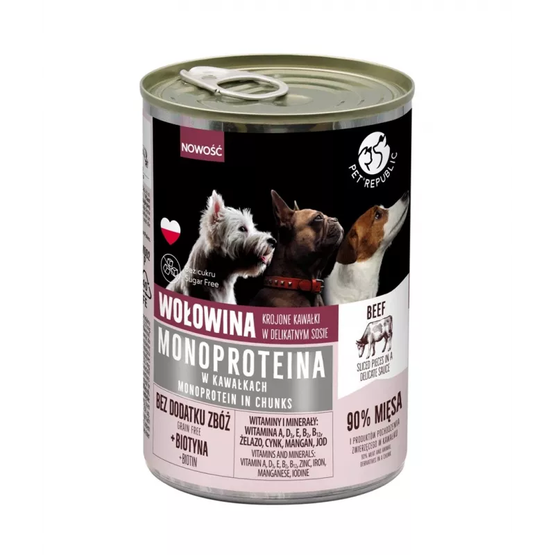 Šlapias šunų maistas PetRepublic PET REPUBLIC Monoprotein Beef 400 g