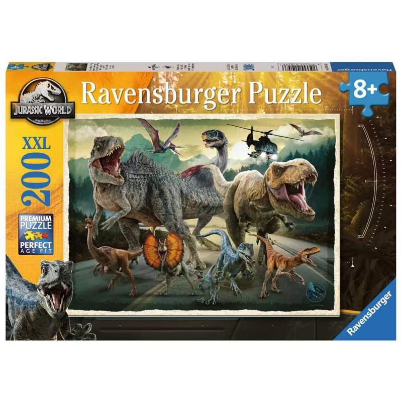 Vaikiška dėlionė Ravensburger Jurassic World Life Finds a Way — 200 dalių