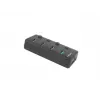 USB šakotuvas NATEC MANTIS USB 2.0 Type-B — 4x USB 3.2 Gen 1 Type-A prievadai, juodas, 0.8 m laidas, kintamosios srovės adapteris, maitinimo jungiklis