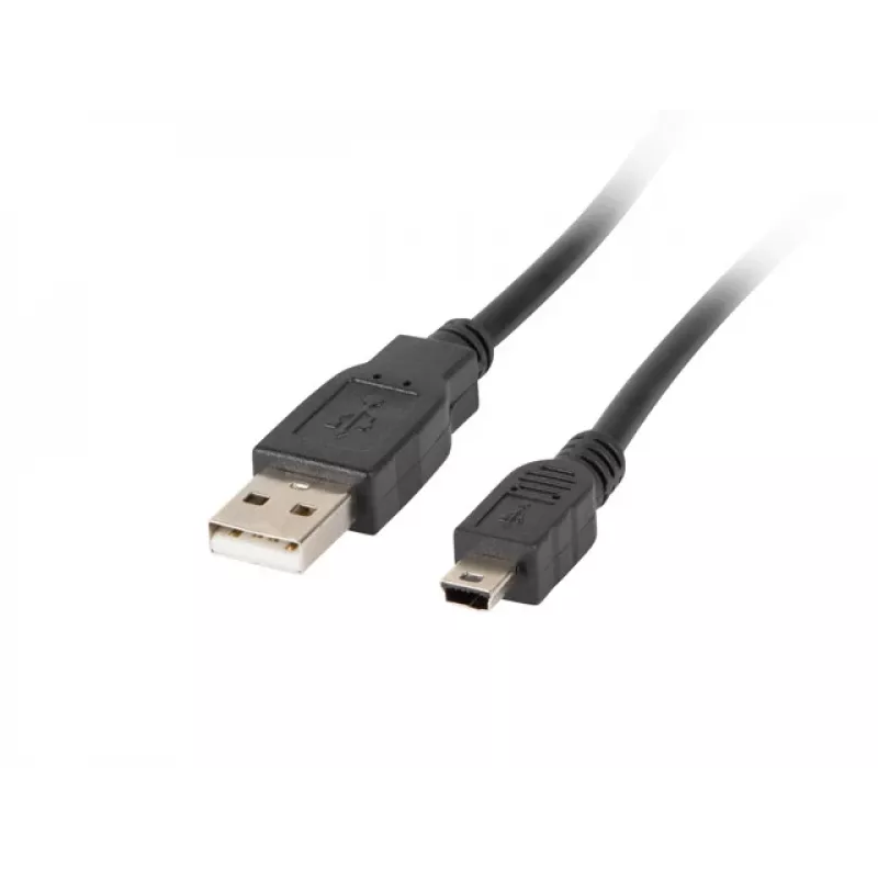 USB 2.0 mini AM-BM5P laidas 1,8 m juodas