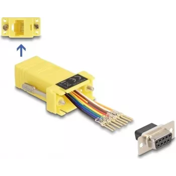 DeLOCK D-Sub 9 kontaktų lizdas – RJ45 lizdas surinkimo rinkinys geltonas VGA RJ-45