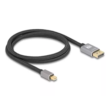 DeLOCK Mini DisplayPort į DisplayPort kabelis 8K 60 Hz 1 m pilkas metalinis be skląsčio