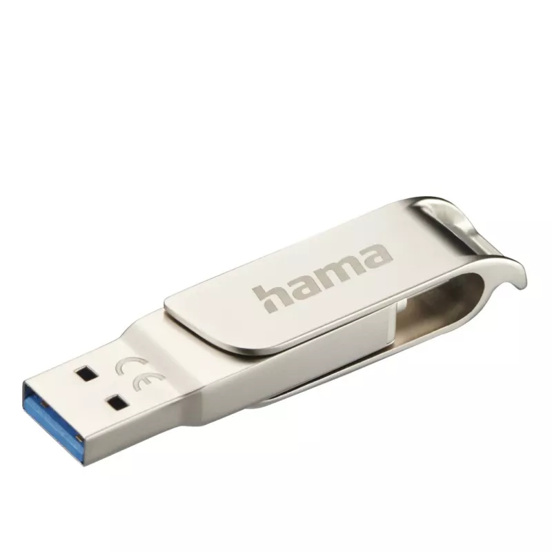 Hama C-Rotate Pro USB atmintinė 256 GB USB Type-A / USB Type-C 3.2 Gen 1 (3.1 Gen 1) sidabrinė