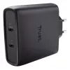 TRUST Maxo 100W 2-Port USB-C GaN Charger — 100 W, 2× USB-C, 20 V max, 2 m kabelis, Juoda