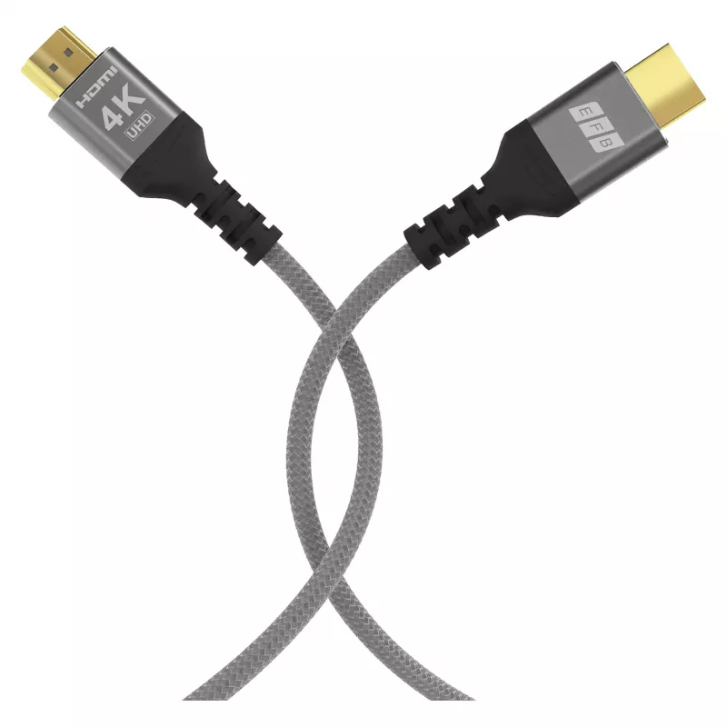 EFB Elektronik HDMI kabelis aukštos spartos su Ethernet 4K60Hz pilkas - Kabelis - Skaitmeninis / Ekrano / Vaizdo (HDMI-20-00001)