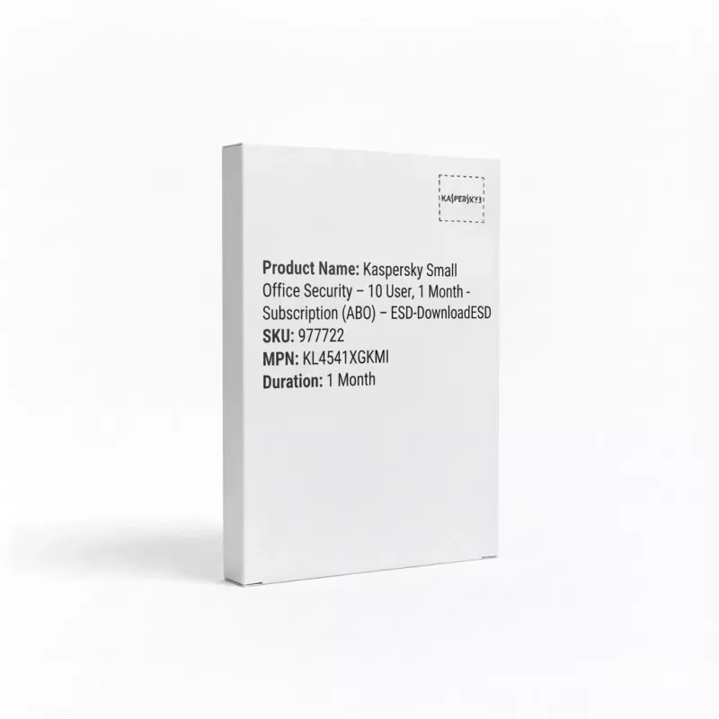Kaspersky Small Office Security – 10 naudotojų, 1 mėnesio prenumerata (ABO) – ESD-atsisiuntimas