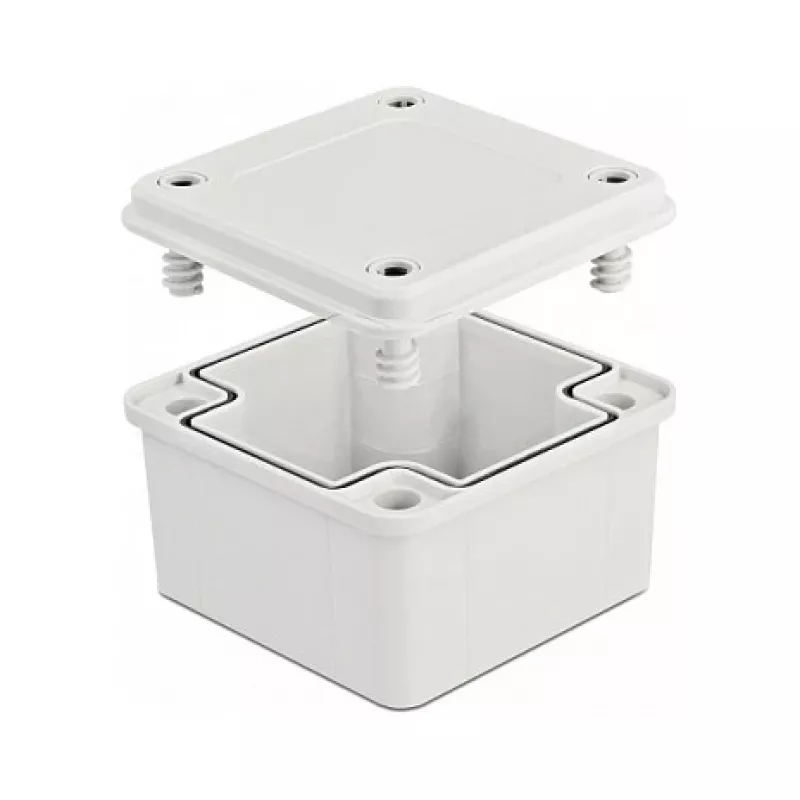 DeLOCK montavimo korpusas, IP65, atsparus vandeniui, 96 x 96 x 60 mm, pilkas