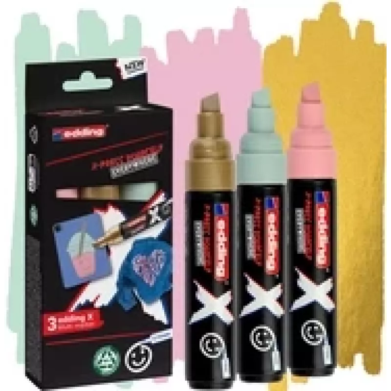 Marker set Edding Multimarker 4-6900-3-2 — 3 pcs, tip 2.0–10.0 mm, assorted colors