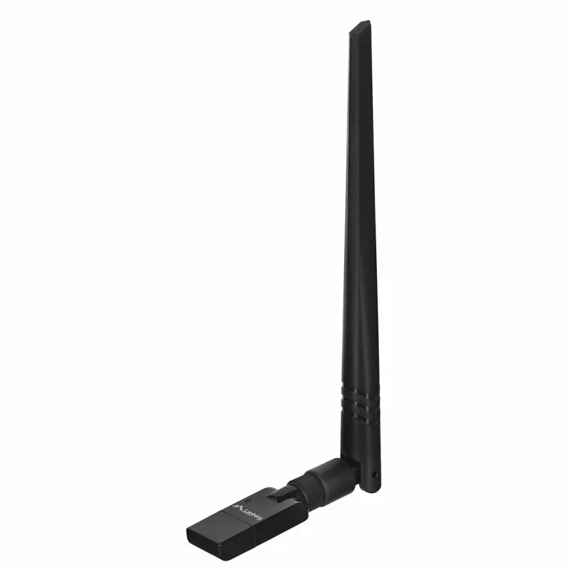 USB Wi‑Fi adapteris LANBERG NC-0300-WIE, USB 2.0, dvi išorinės antenos 5 dBi, WLAN 300 Mbps, Ethernet/WLAN, juodas