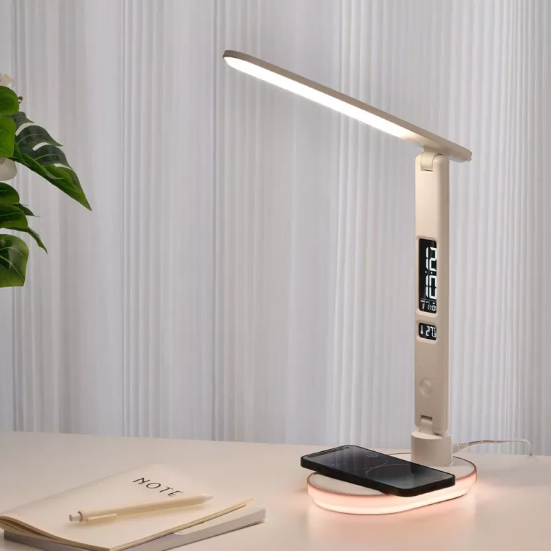 Stalinė lempa Hawk HW-LAMP03 balta RGB — reguliuojama LED stalinė lempa su RGB apšvietimu