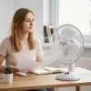 Adler | AD 7302 | Stalinis ventiliatorius | Baltas | Skersmuo 23 cm | Greičių skaičius 2 | Osciliacija | 60 W | Nėra