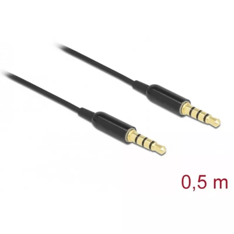 Garso kabelis DeLOCK 66075 0,5m 3,5mm Juodas