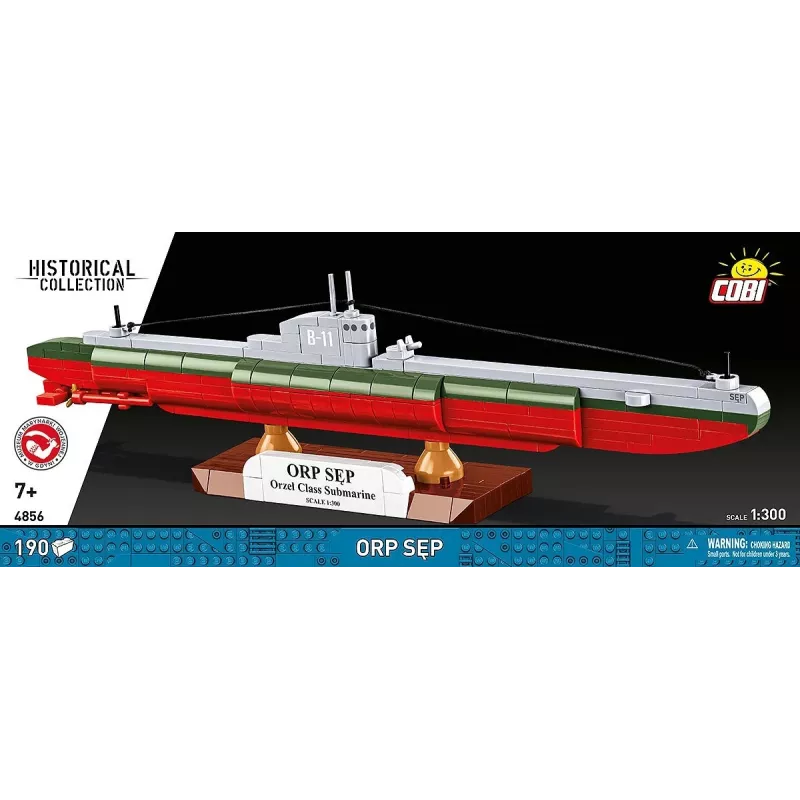 Plastikinis modelio rinkinys Cobi Lenkijos submarinas ORP Sep 1:300 mastelis (COBI-4856)