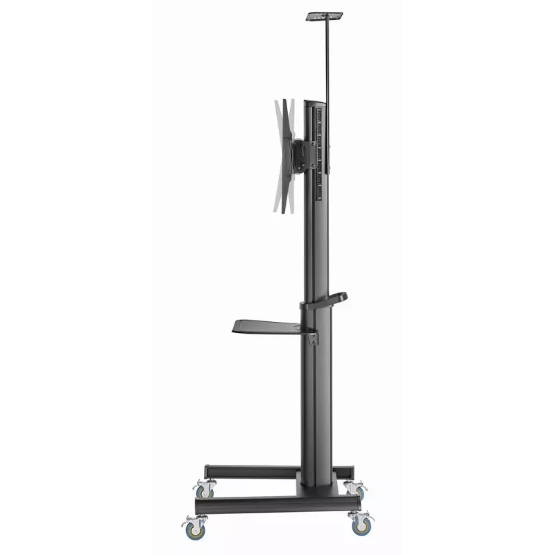 Ant grindų statomas televizoriaus stovas Gembird TVS-70T-02 37–70 colių ekranams, maks. 70 kg, VESA 200x200–600x400, pakreipimas ±5°/−12°, reguliuojamas aukštis, ratukai, kabelių valdymas