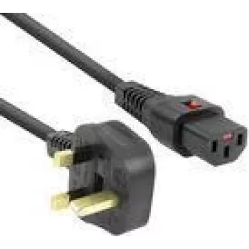 Maitinimo laidas ACT PC980 — UK kištukas į C13 IEC užraktas, 2 m, 230 V 10 A, juodas
